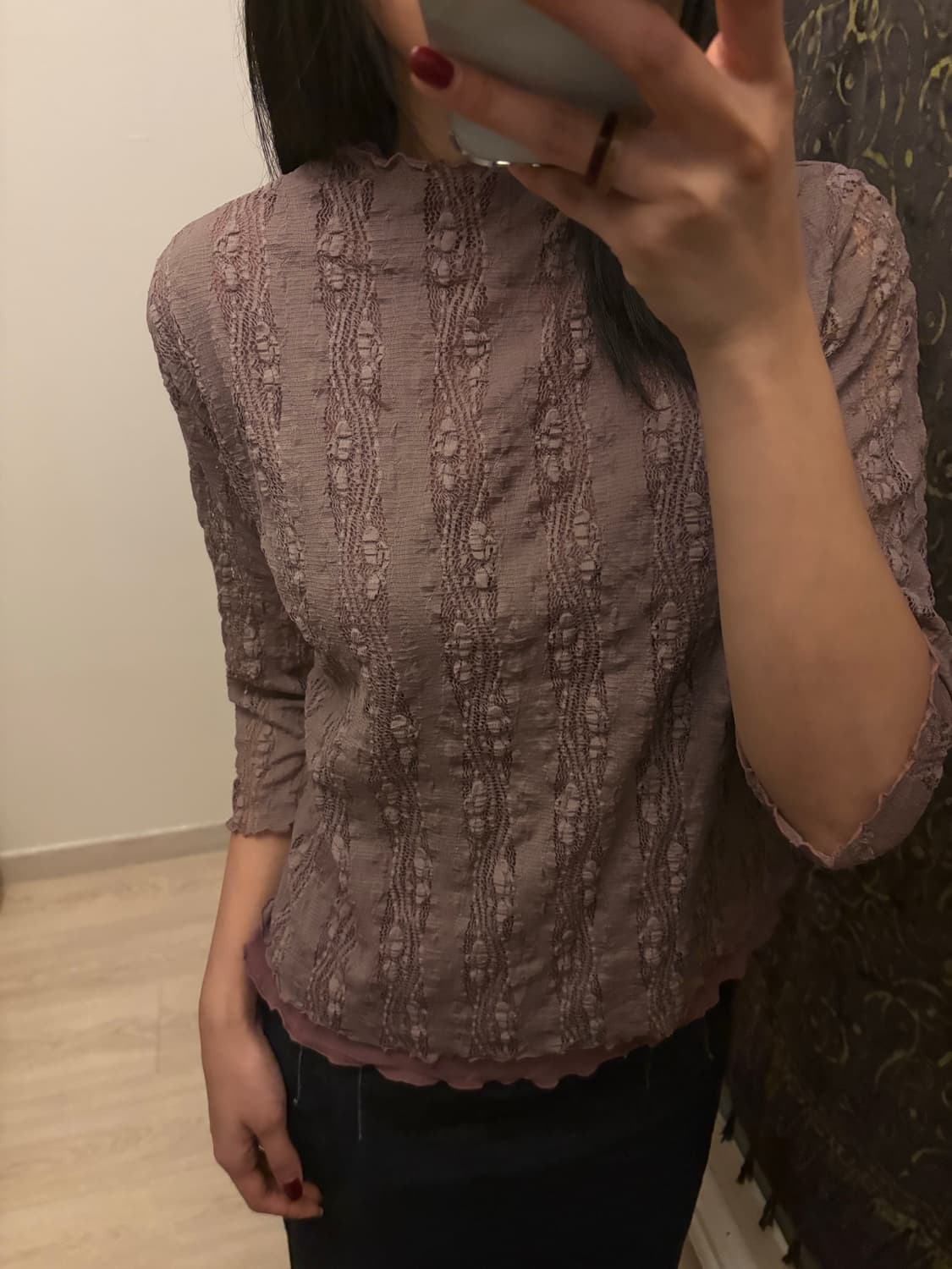 레이스 레이어드 모리걸 5부 폴라티 상품이미지3