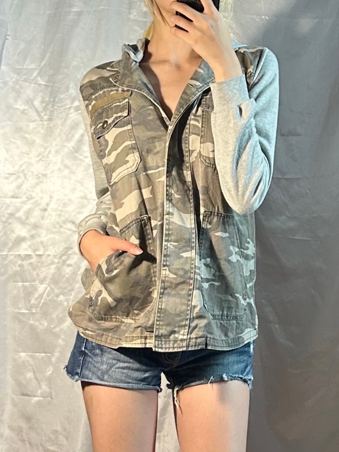 y2k camo sweat hood zip-up 상품이미지1