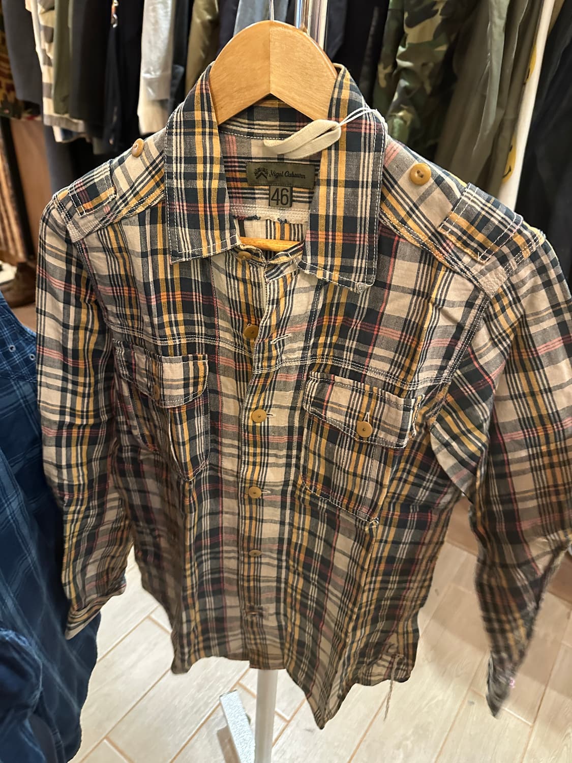 나이젤카본 체크셔츠 46사이즈 상품이미지1