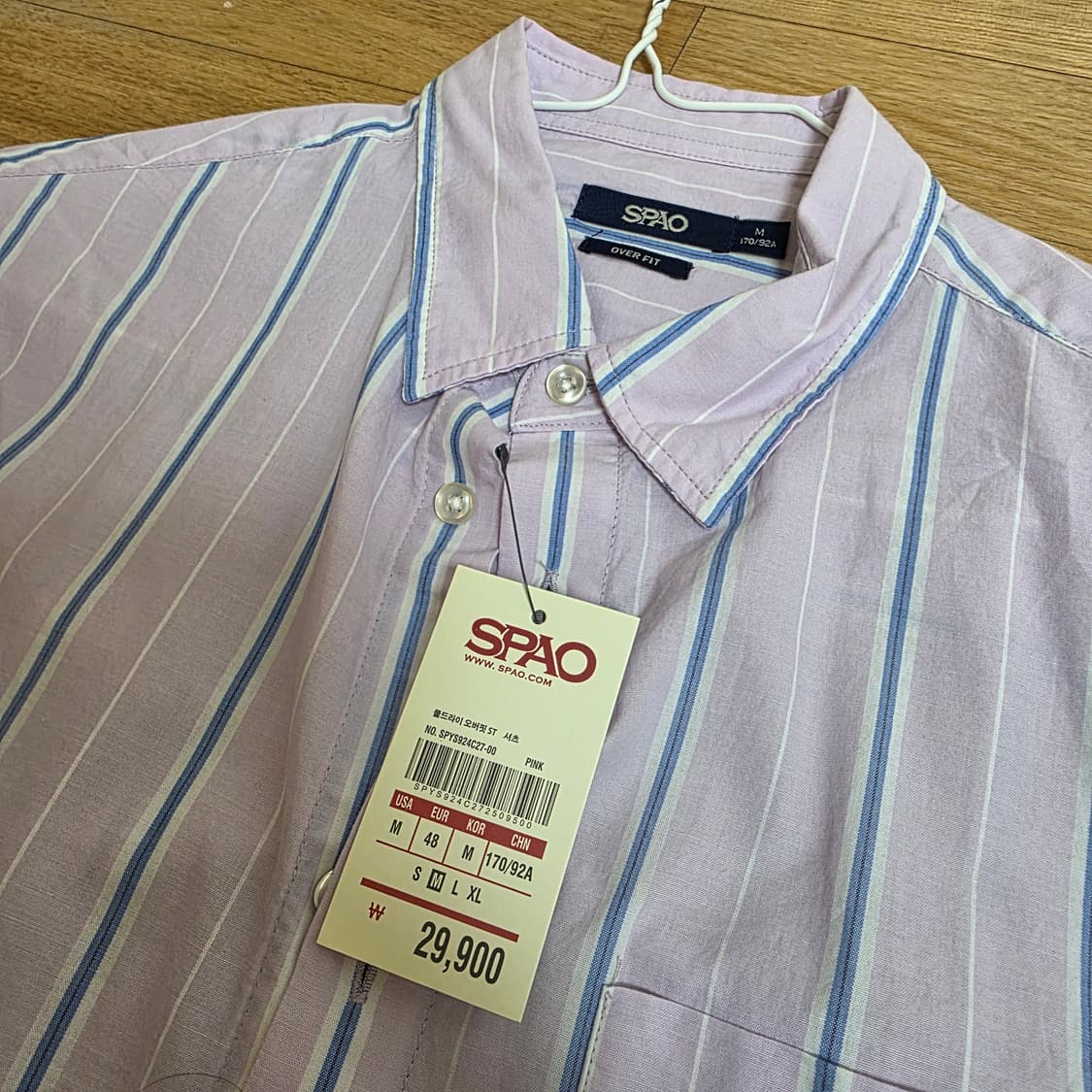 (새옷) 스파오 3만원 짜리 오버핏 셔츠 95 SPAO 스트라이프 셔츠 상품이미지1