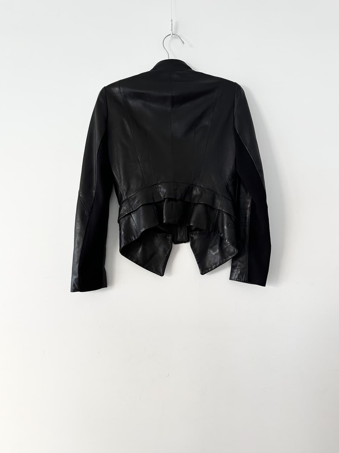 Slim lining dual leather jacket / black 상품이미지6