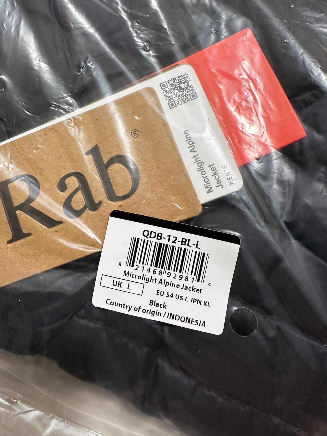 랩 마이크로라이트 알파인 자켓 블랙  L,XL사이즈 새상품 상품이미지3