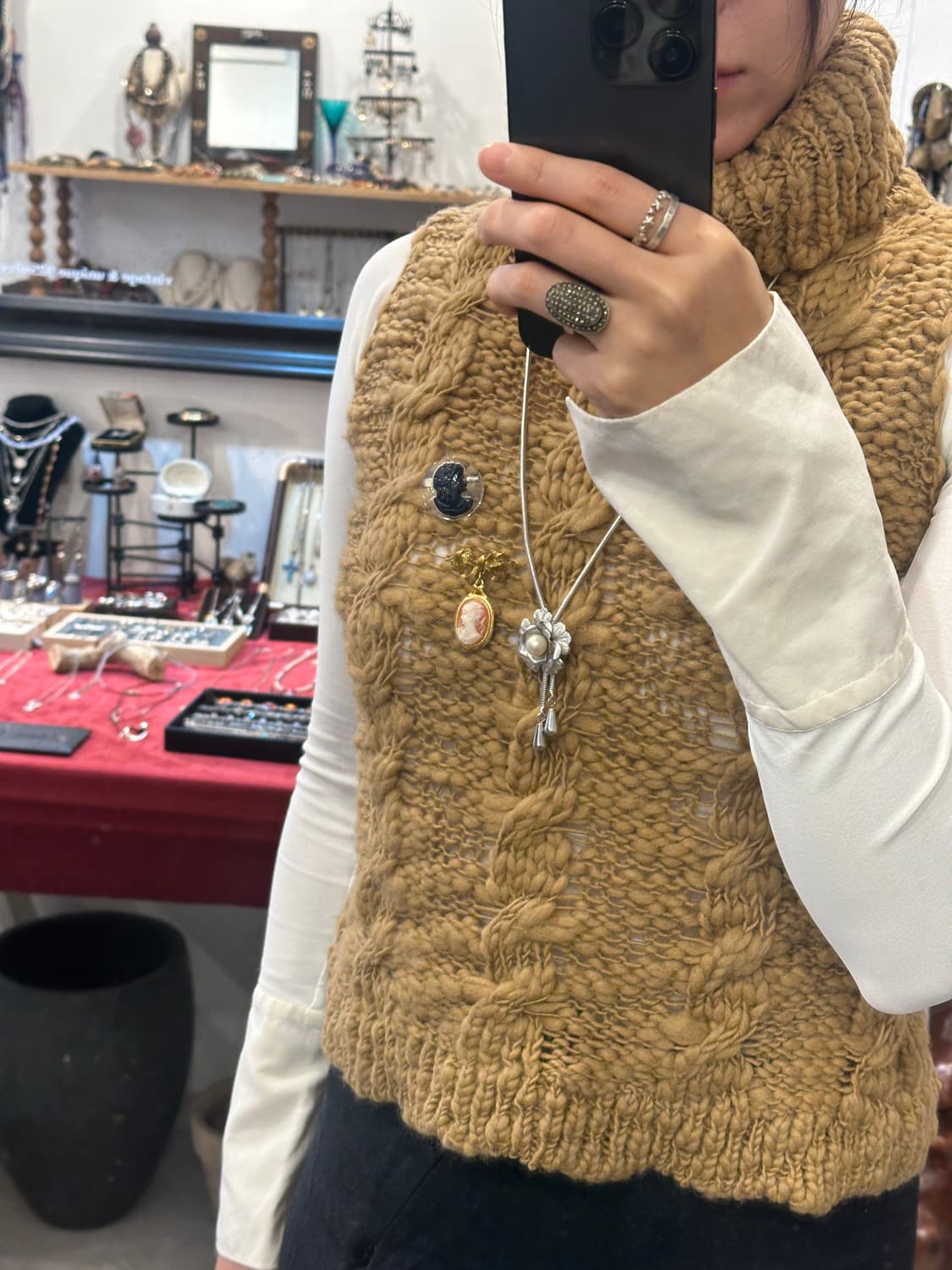 Vintage pearl bolo tie✨ 상품이미지6