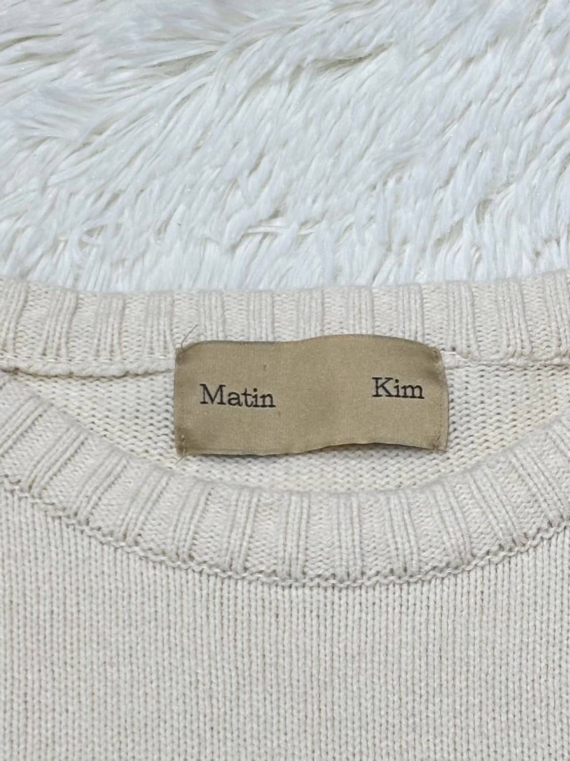 마뗑킴 빅로고 베이지 니트 상품이미지8