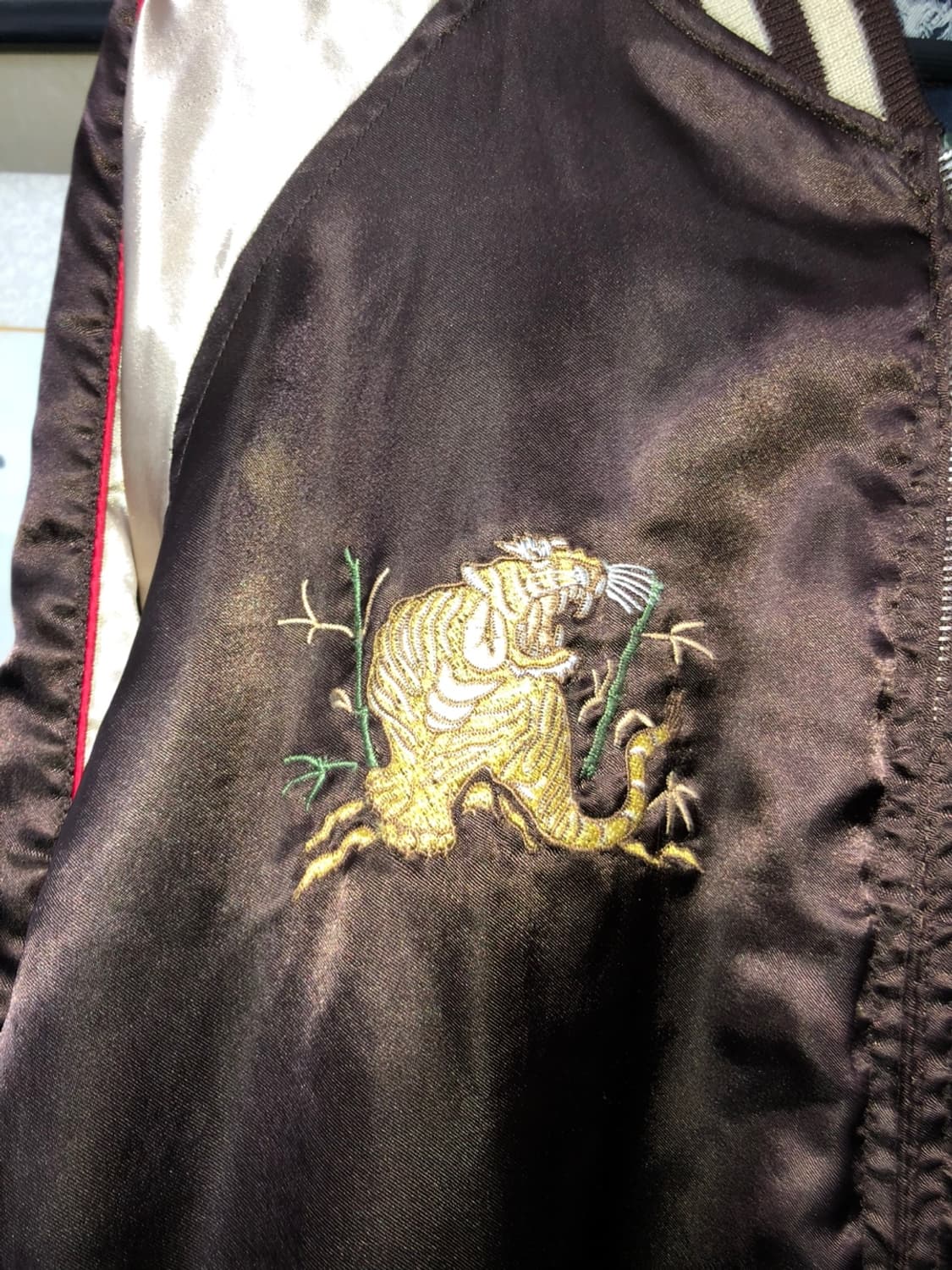 Brown 龍虎相搏 Embroidery Sukajan 상품이미지3