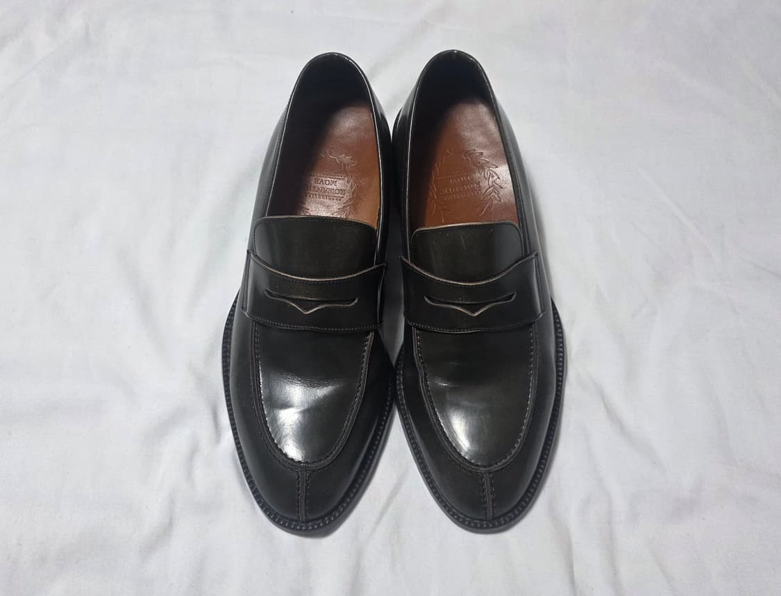 [새상품] 로맨틱무브 5cm 키높이 유팁 페니 로퍼 (딥그린 투톤) 상품이미지3