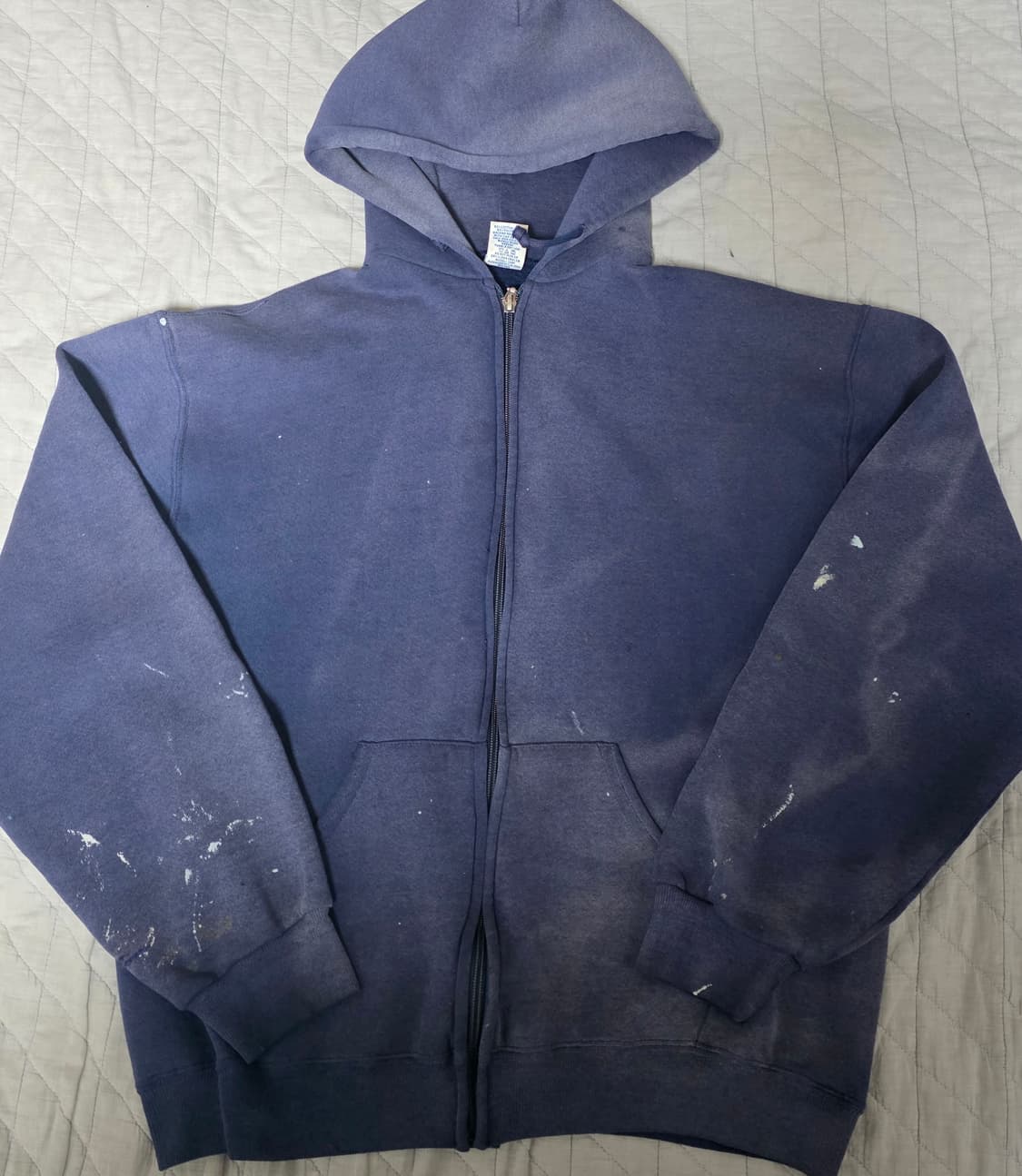 [M] 90s 러셀 애슬레틱 후드집업 네이비 ver. 트래쉬드, 페이드 상품이미지1