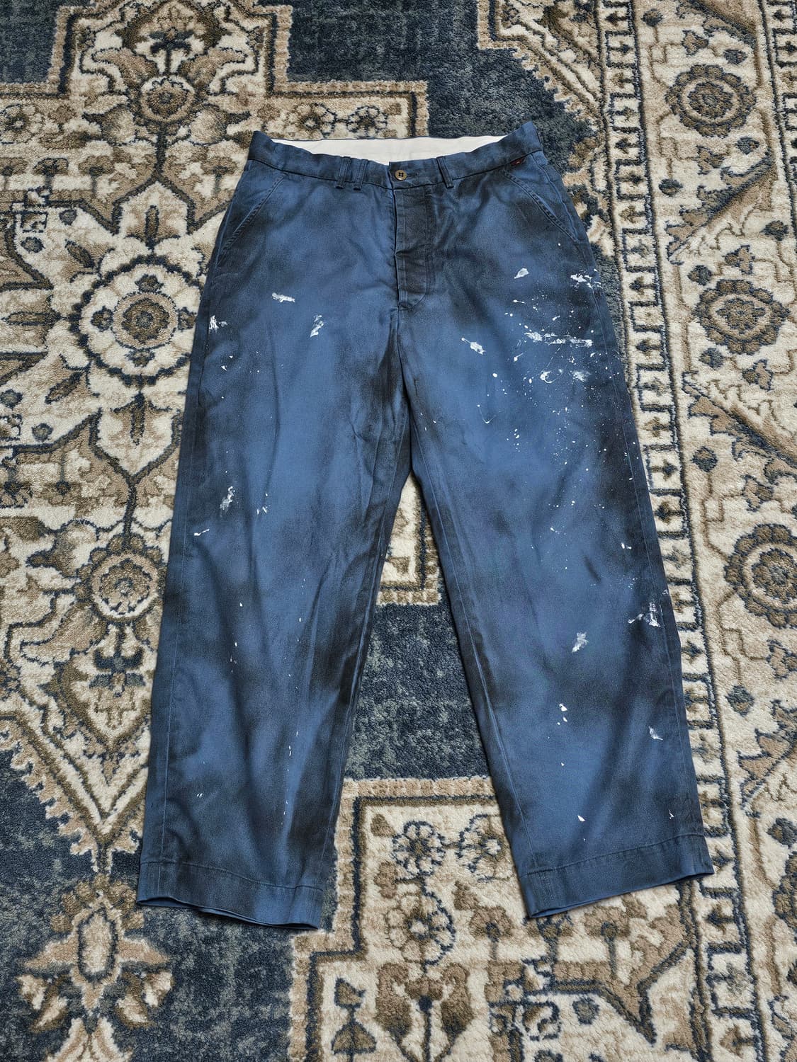 [2] 아나크로놈 NO TUCK WIDE CHINO TROUSER 블루 상품이미지3