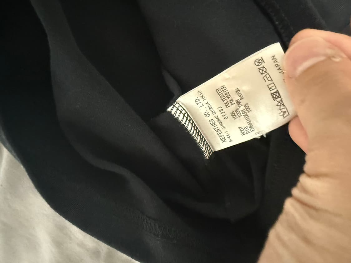 ( 상태 최상 M ) 니들스 숏슬리브 크루넥 티셔츠 폴리 저지 블랙 반팔 상품이미지5