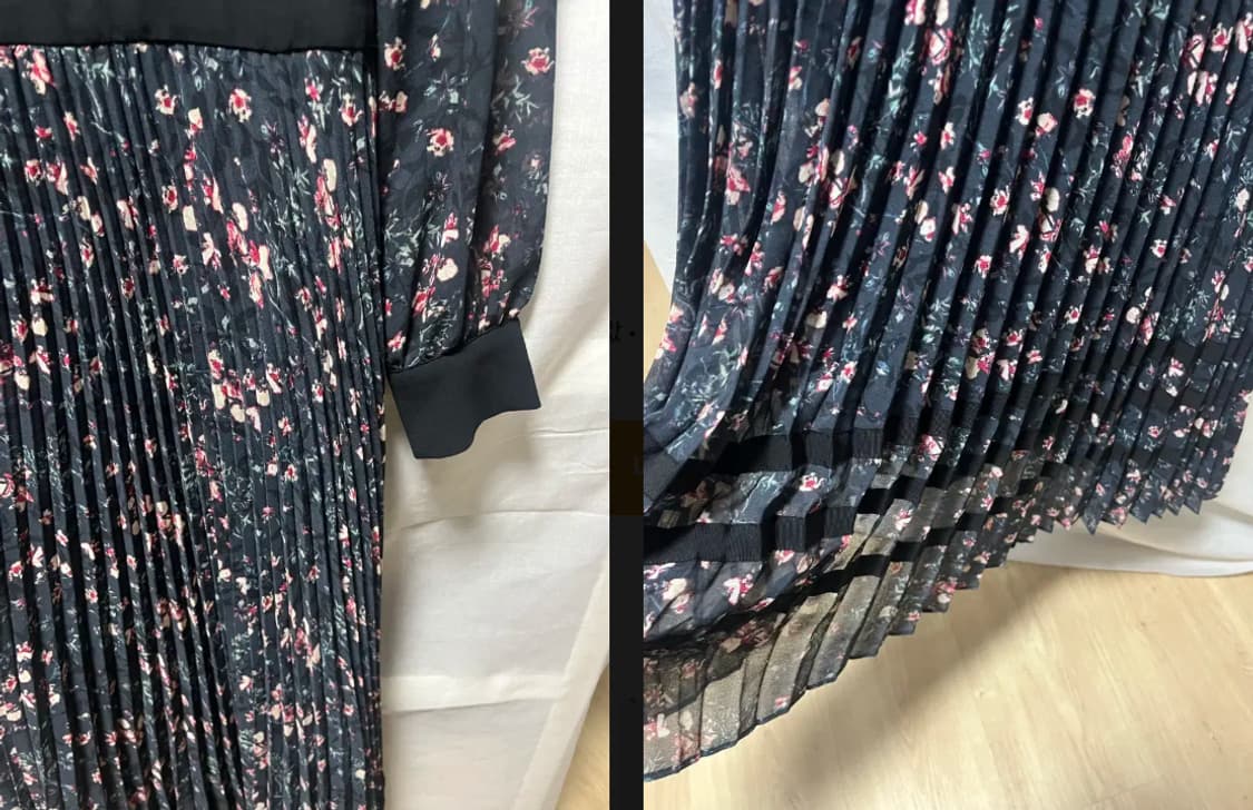 클럽모나코 진네이비 플라워 쉬폰 롱원피스 0사이즈 상품이미지4