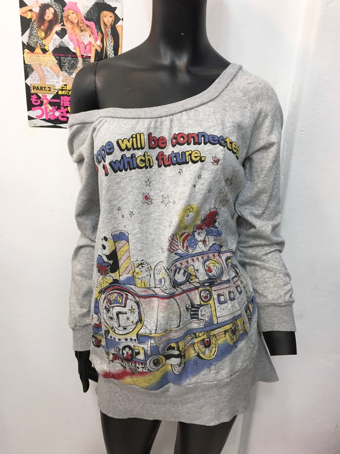 빈티지 카툰 원숄더 티셔츠 상품이미지5