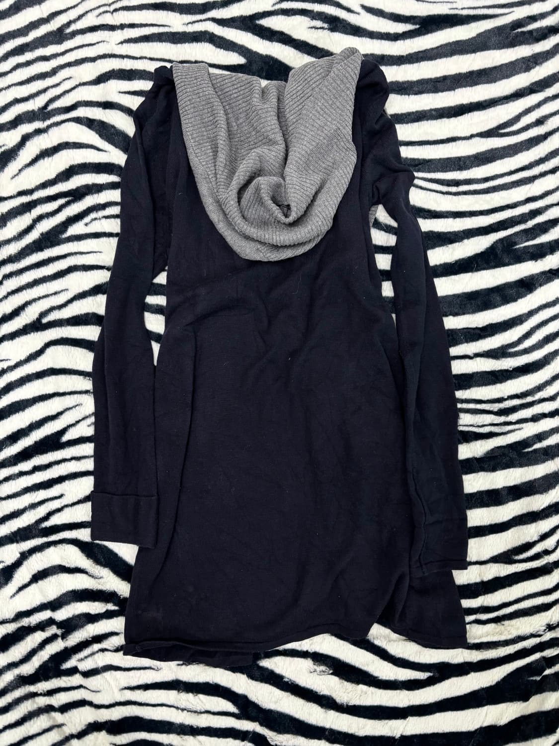 Grey Hoodie Cardigan Layered Navy Cardig 상품이미지10