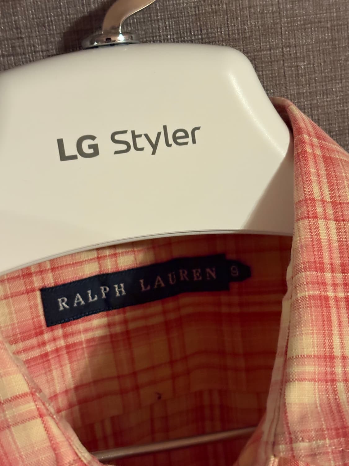 RL 랄프로렌 핑크 체크 프릴 블라우스 상품이미지2