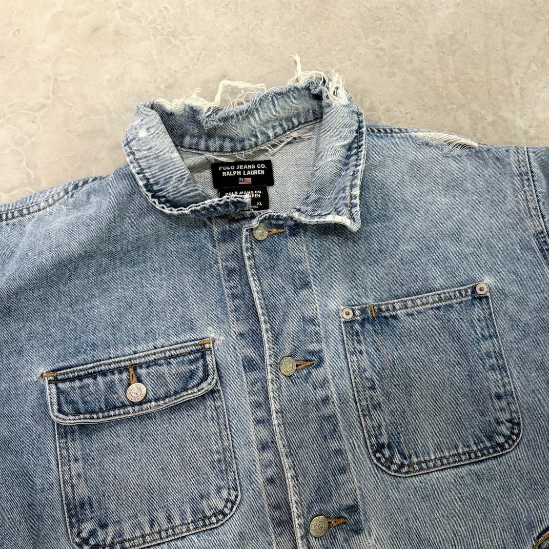 [XL] 폴로 진스 클래식 연청 데님 트러커 자켓 덩가리 상품이미지2