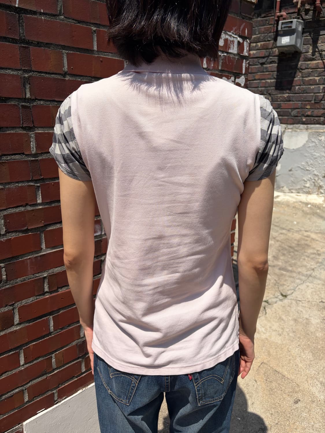Burberry 체크 슬리브 폴로 티셔츠 S 상품이미지6