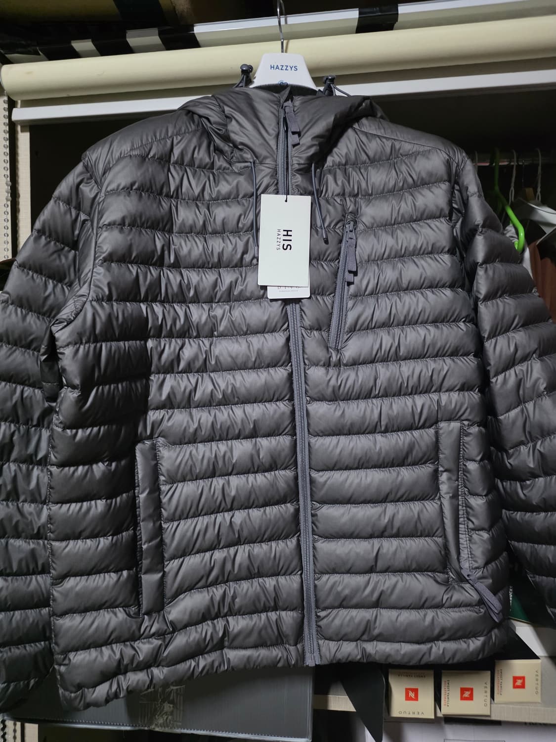 헤지스 남성 경량 구스다운 패딩 그레이 M 상품이미지3