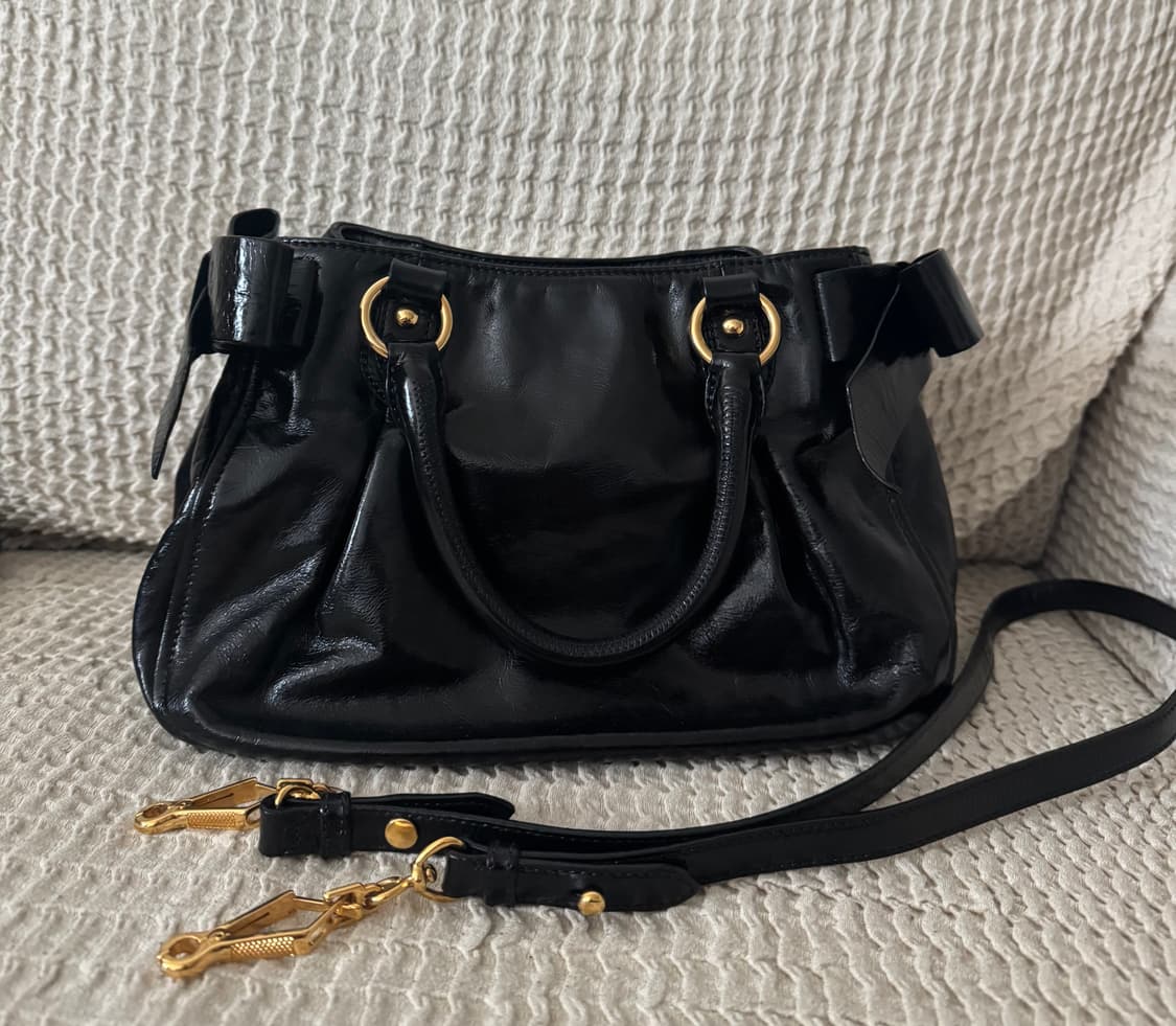 미우미우 비텔로럭스 보우 미니스몰 사첼백 토트백 상품이미지4