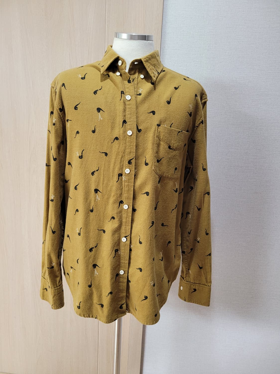 ALTRU 남자 프린트 셔츠 105 머스타드 상품이미지1