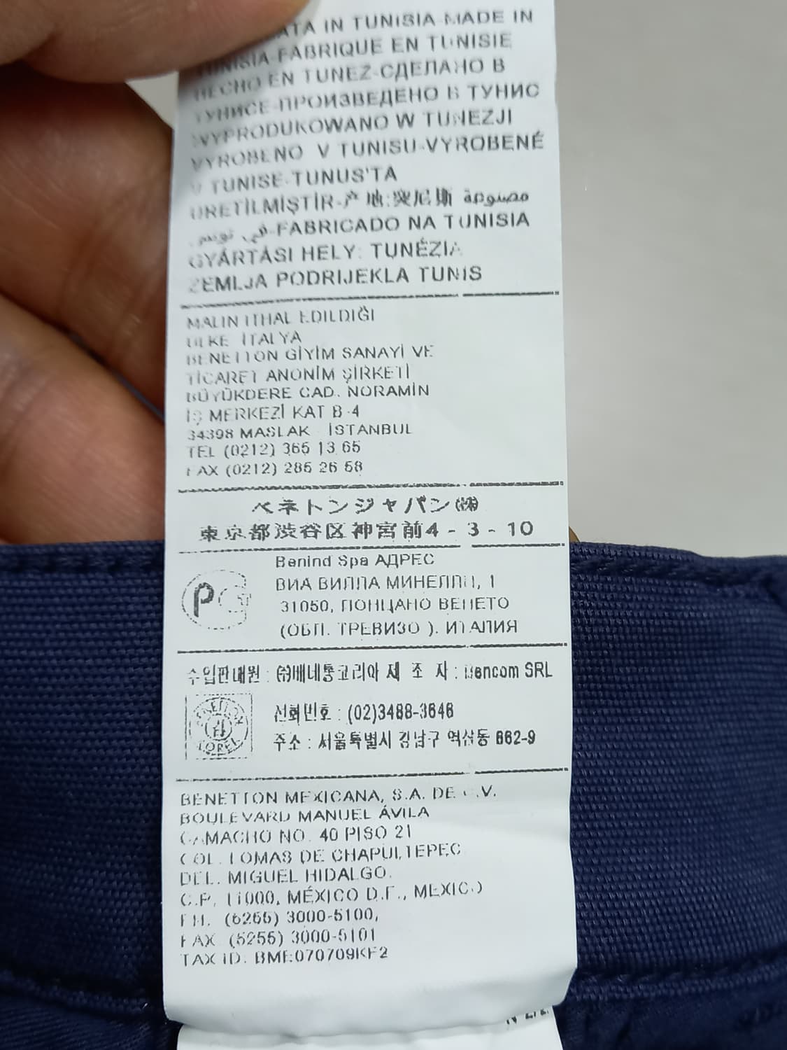 32 BENETTON 투턱 스판 슬림일자 치노 네이비 32-410 상품이미지9