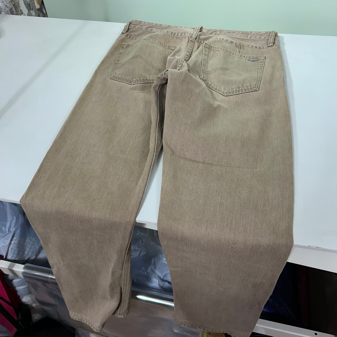 30-32 M 알마니 익스체인지 슬림레귤러핏 베이지워시드 데님팬츠 상품이미지5