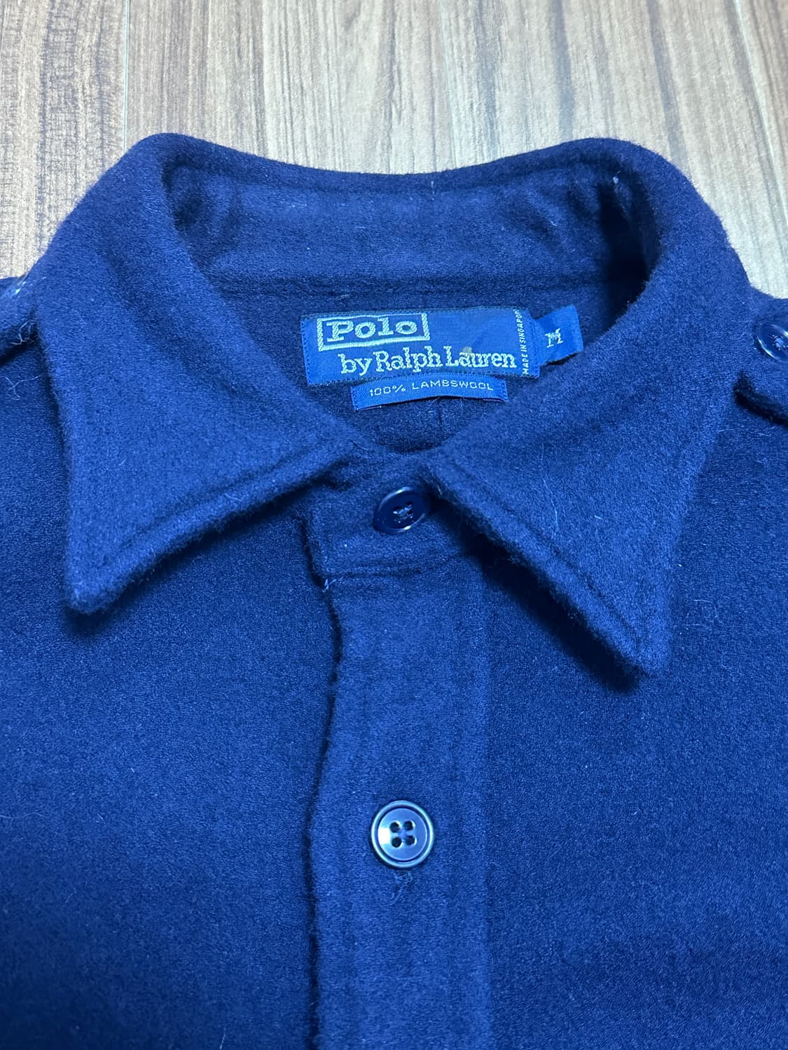 폴로 랄프로렌 헤비 램스울 밀리터리 셔츠 M 상품이미지5