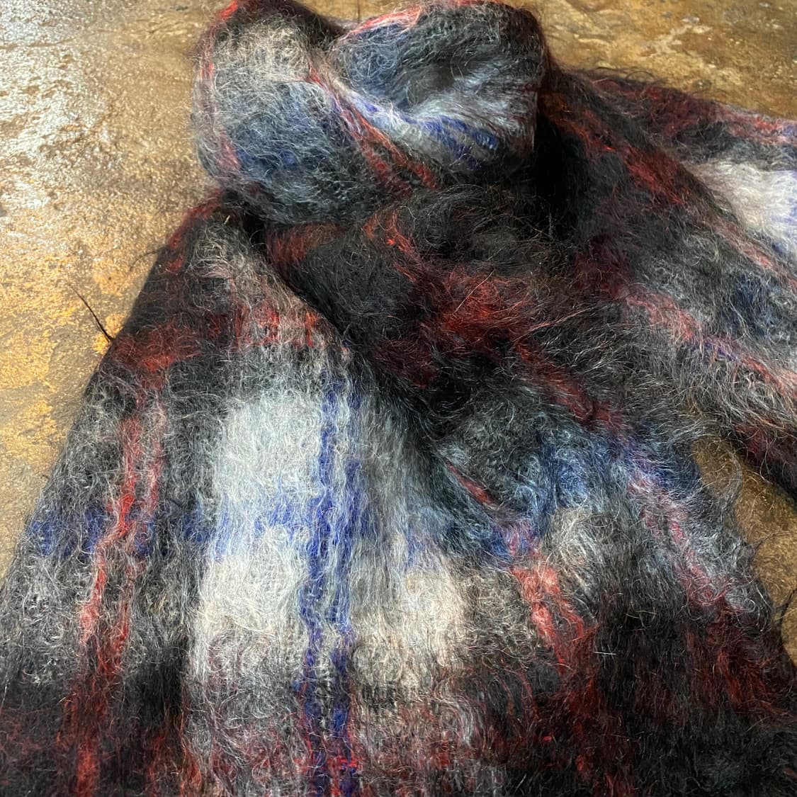 90s 꼼데가르송 7g 모헤어 체크 머플러 상품이미지4