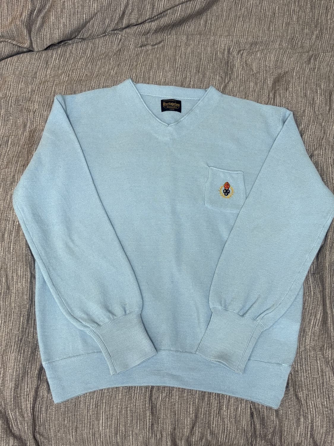CREST MERINO WOOL V-NECK / Sky Blue (L) 상품이미지1
