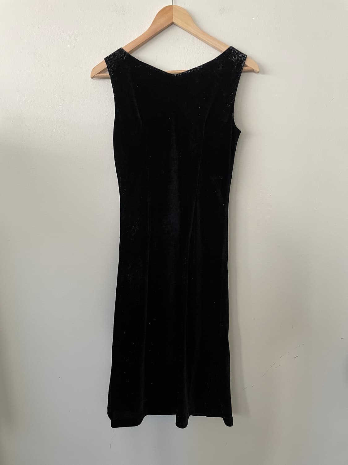 black silver pearl v-neck velvet dress 상품이미지6