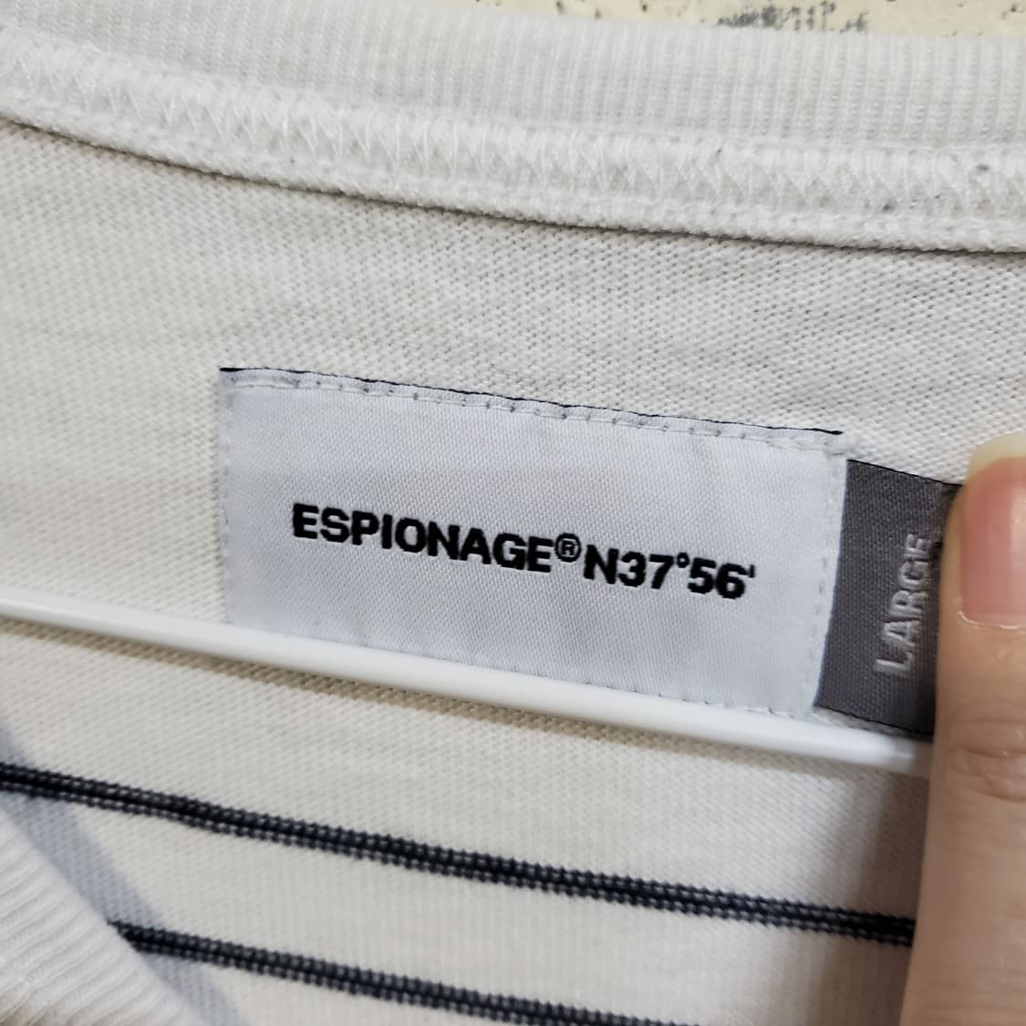 에스피오나지 흰색 스트라이프 반팔티  상품이미지3