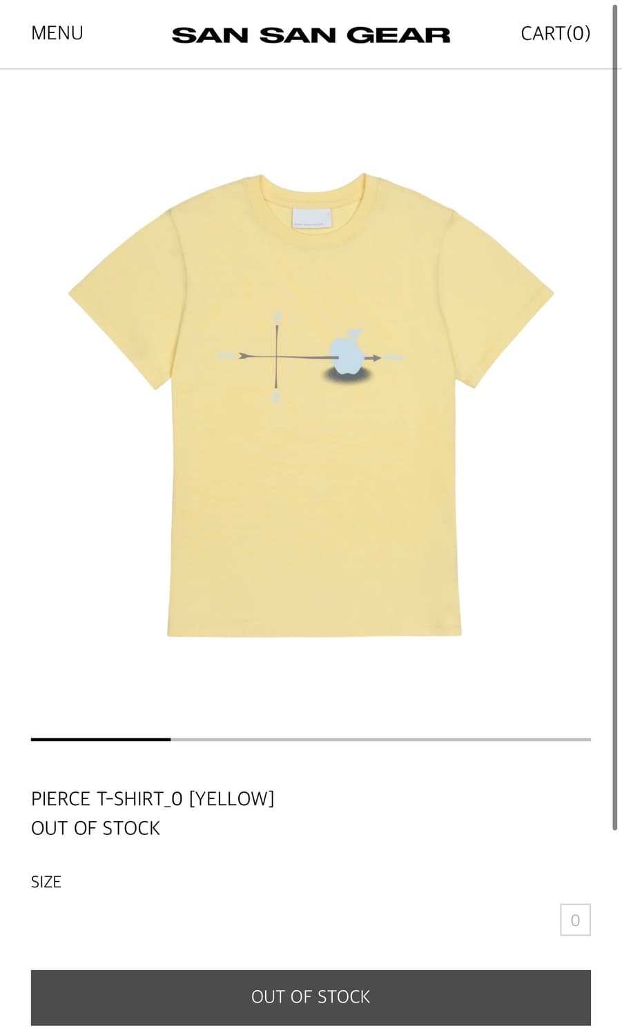(새상품) sansangear PIERCE T-SHIRT_0 상품이미지1