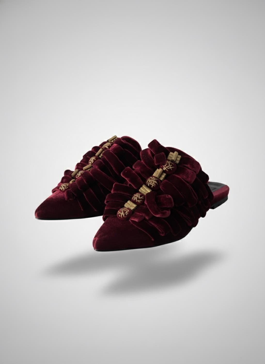 36/ 90s 이탈리아 꾸뛰르 무드 벨벳 뮬 디자이너 아틀리에 슈즈 상품이미지1