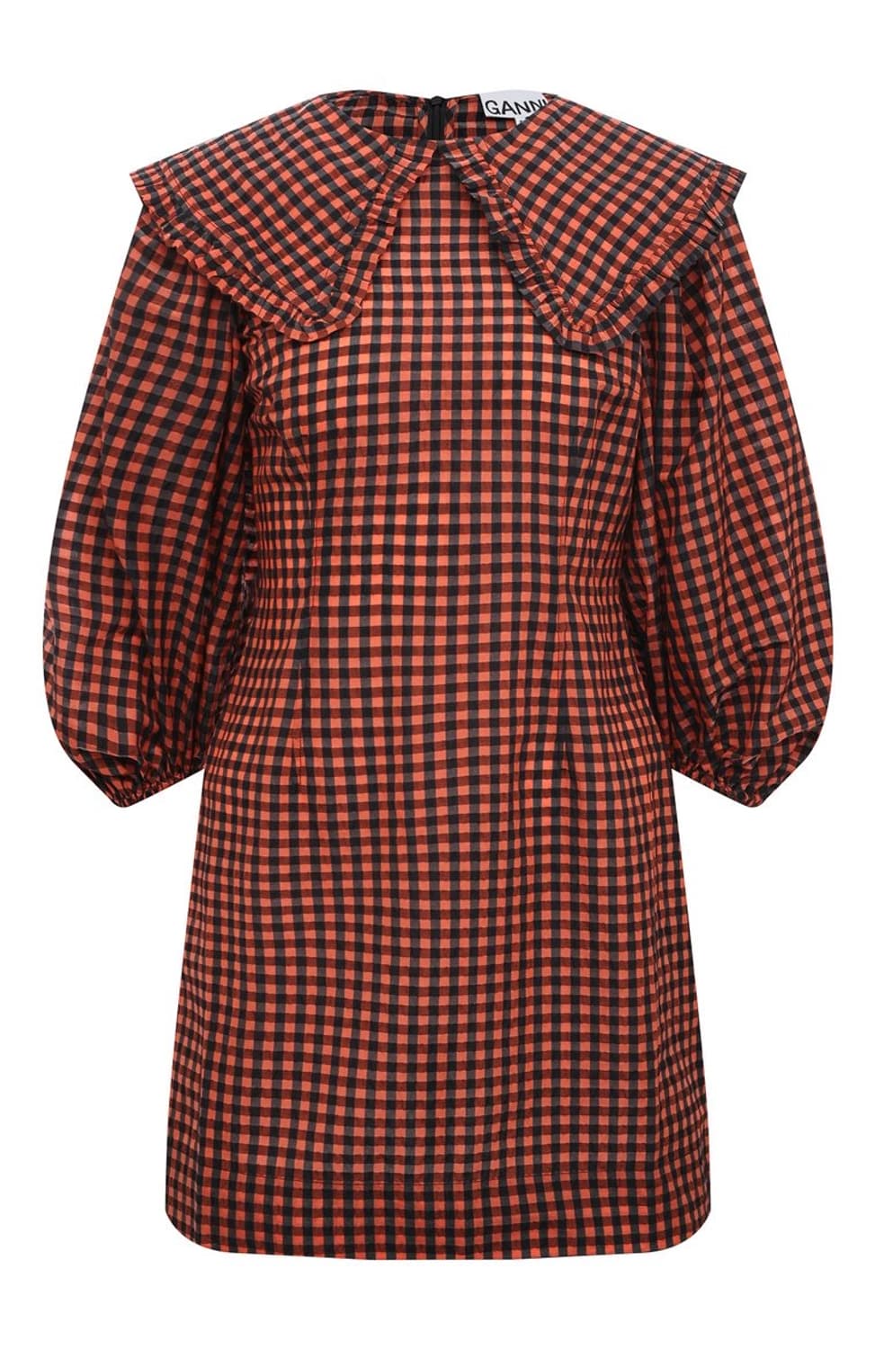 ganni 가니 시어서커 체크 미니 드레스 상품이미지1