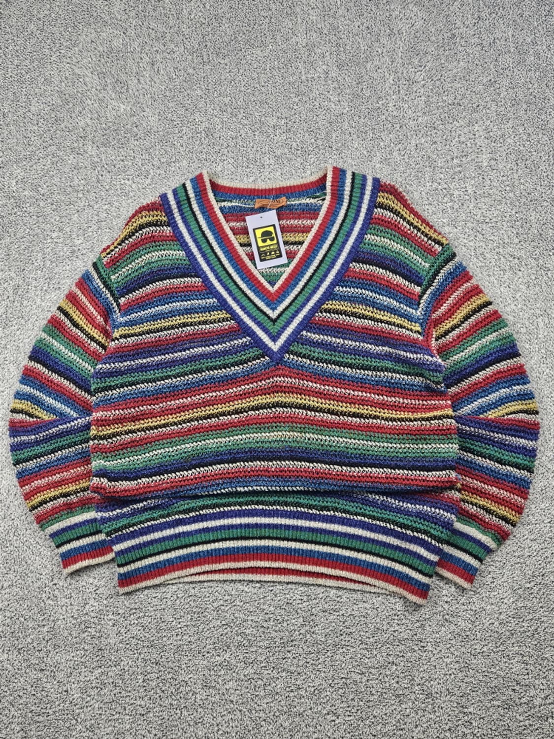 미쏘니 빈티지 브이넥 스트라이프 스웨터 니트 (상세설명참조)/ 10270 상품이미지1