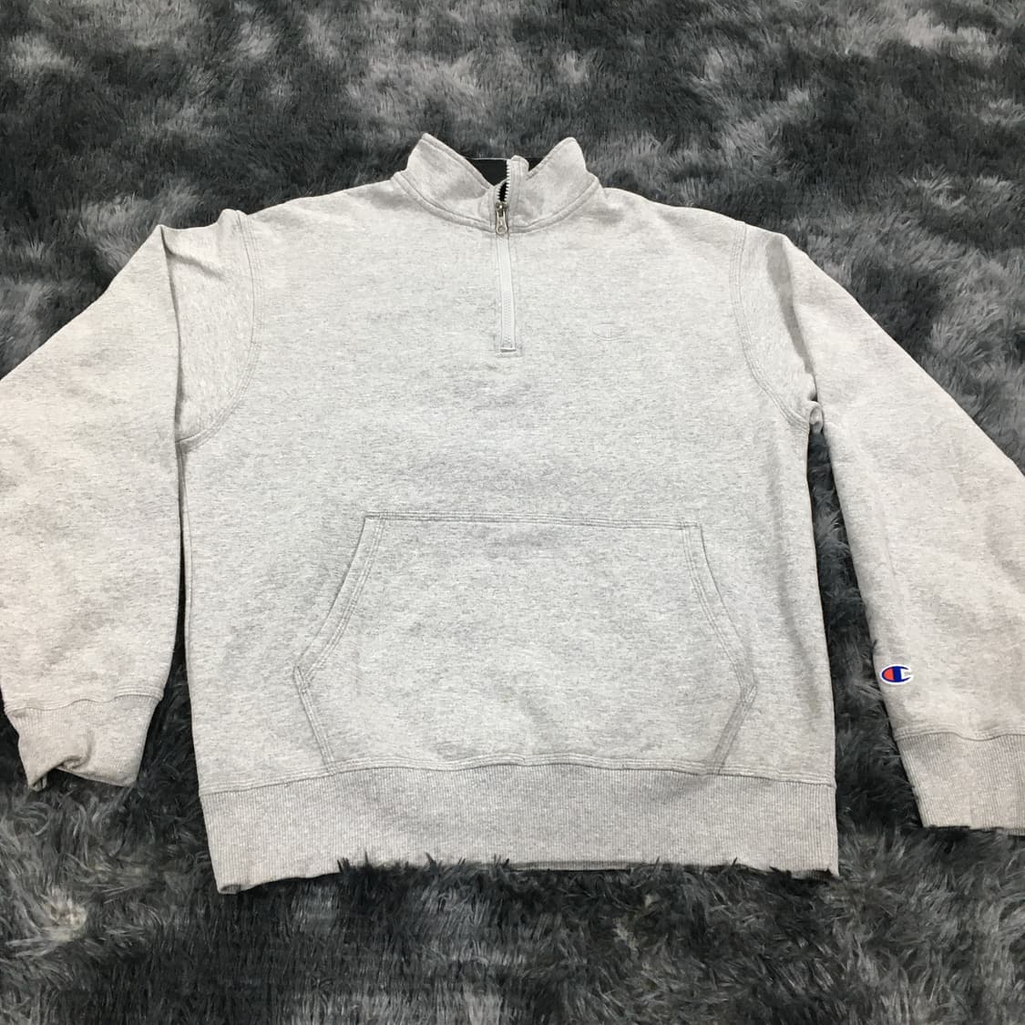 투티/0274 챔피온 authentic 기모 반집업 맨투맨 회색 하프집업 상품이미지3