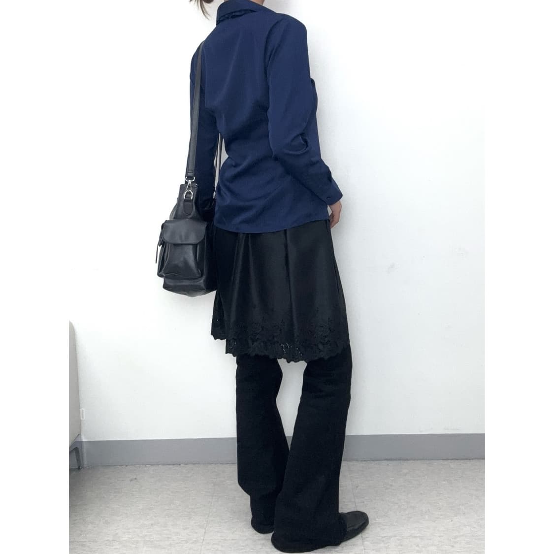 빈티지 네이비 블라우스 셔츠 상품이미지3