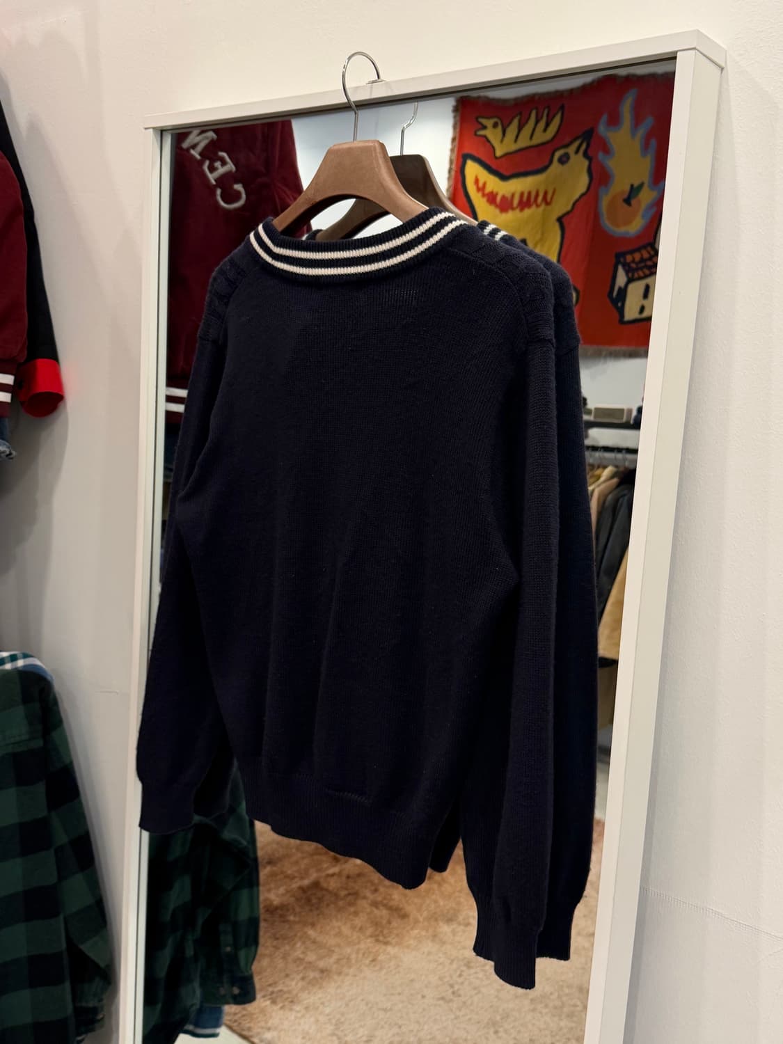 Vtg 빈티지 울 스트라이프 가디건 (made in Japan) 상품이미지5