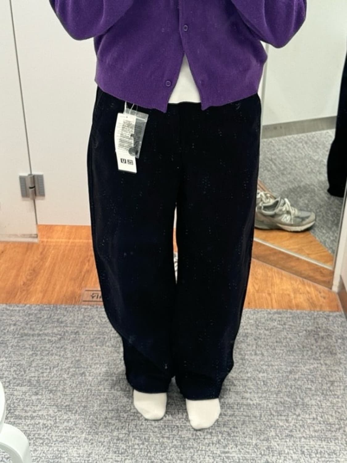 유니클로U 와이드핏 치노 팬츠 블랙 79사이즈  상품이미지3