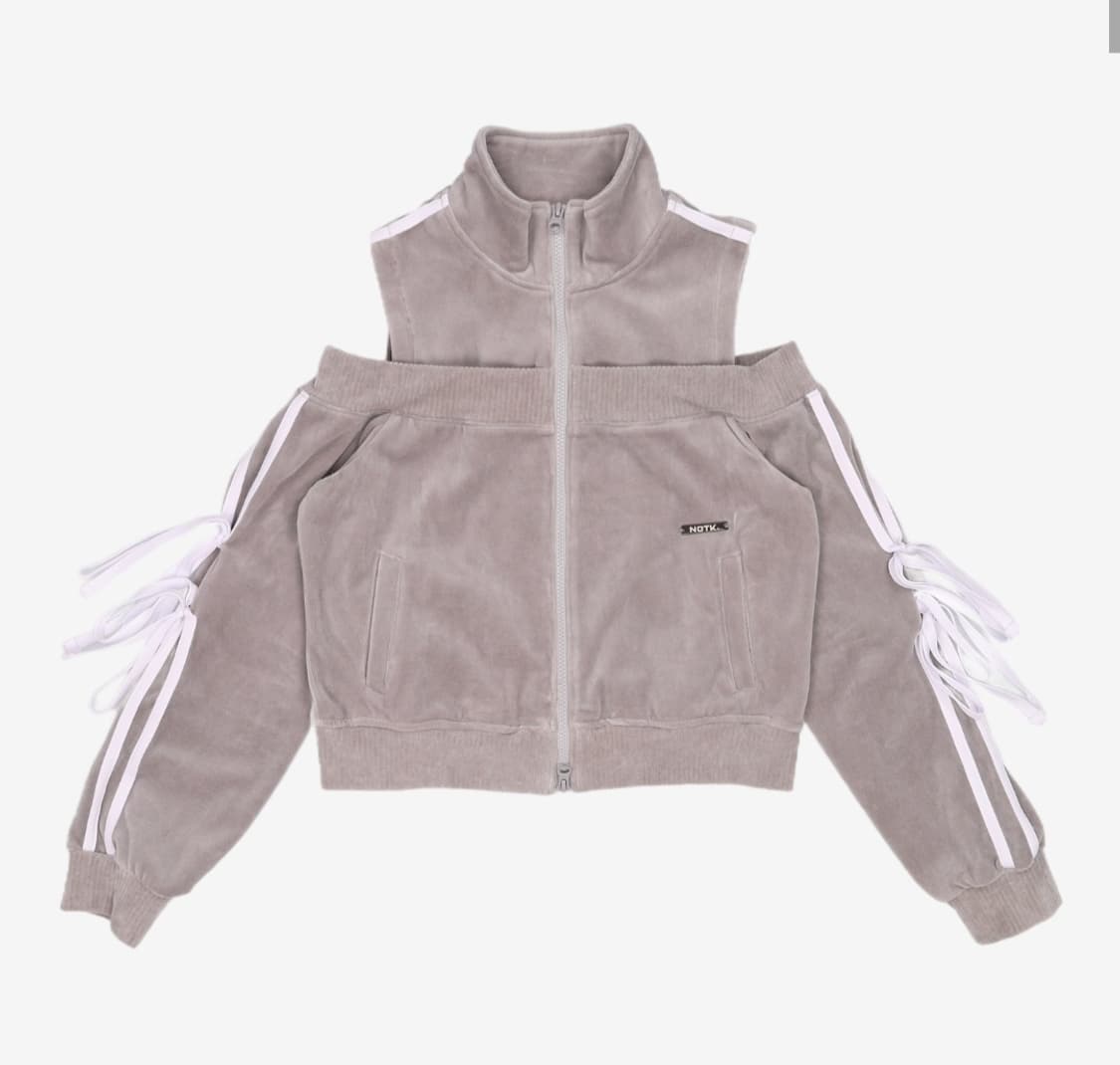 장원영착용)낫노잉 벨벳 리본 져지 상품이미지2