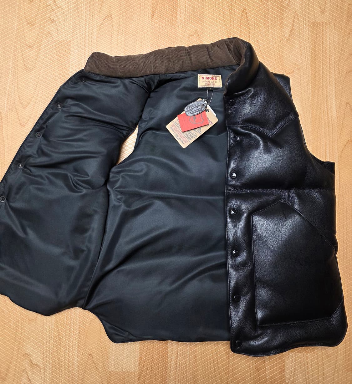 리얼시몬스 가죽 패딩 조끼 (L) 상품이미지4