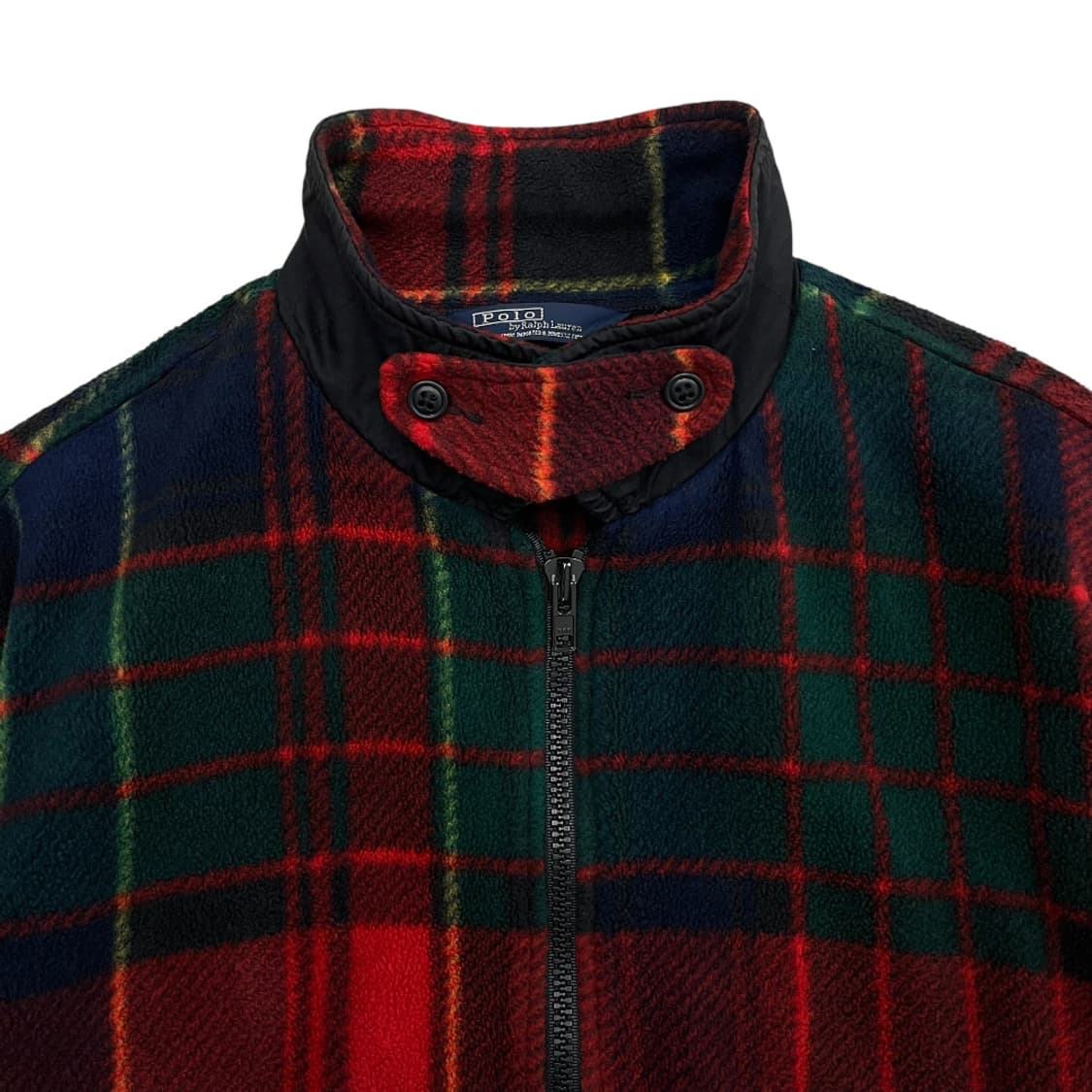폴로 랄프로렌 90's 타탄체크 플리스 블루종 M 상품이미지5