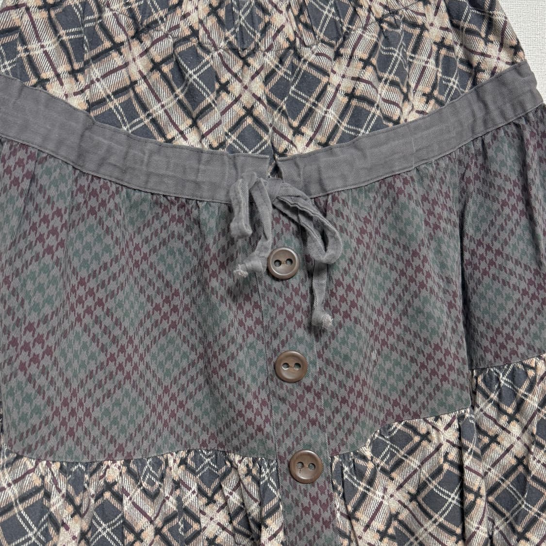 모리걸 대장 체크패치 스커트 상품이미지2