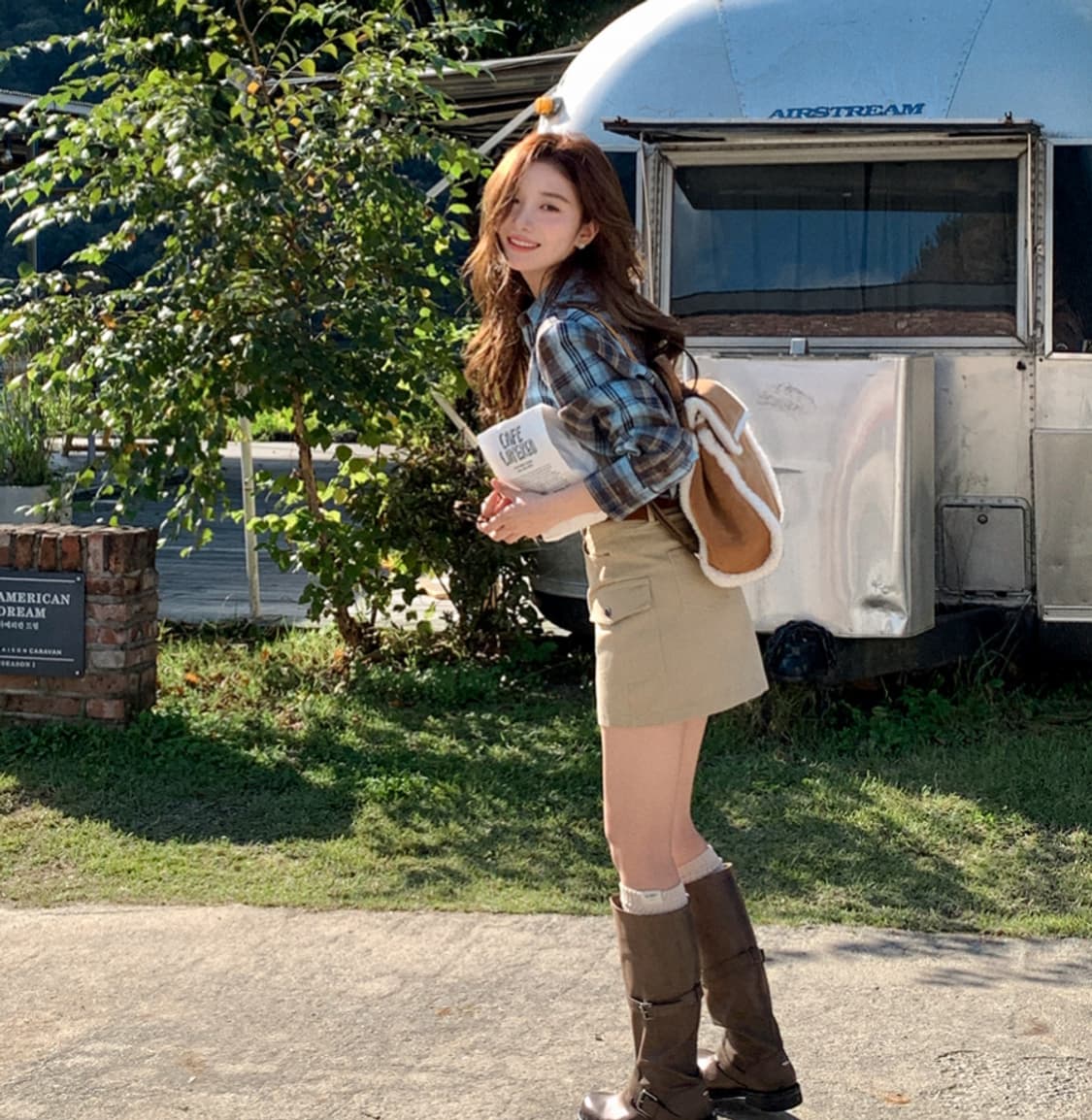 [새상품] 아뜨랑스 made 피치기모 체크셔츠 상품이미지5