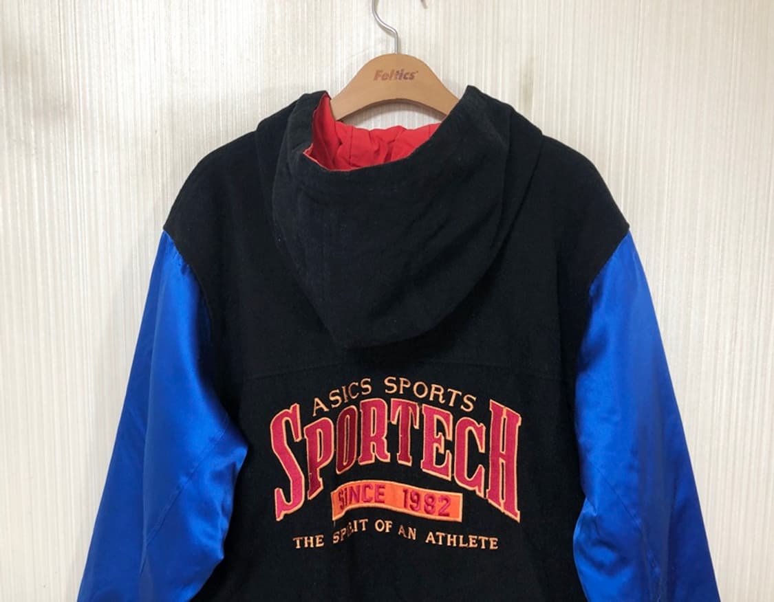 아식스 90's 올드스쿨 퍼포먼스 스포츠테크 울/새틴 바시티자켓 95 상품이미지8