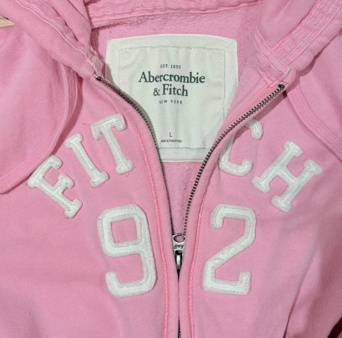 아베크롬비 앤 피치 빈티지 핑크 패치 후드 집업 상품이미지3