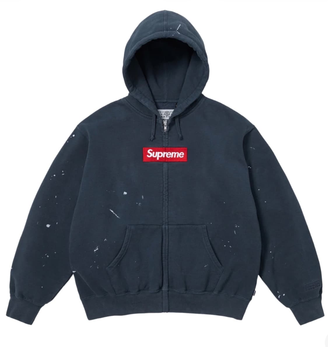 L 슈프림 x mm6 마르지엘라 박스로고 후드집업 네이비 상품이미지1