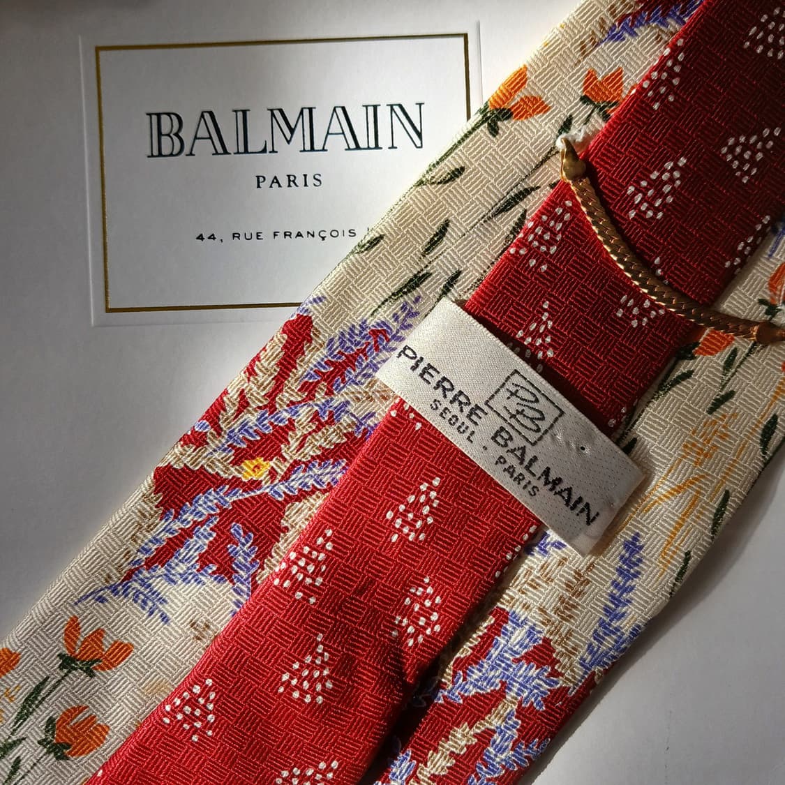 발망 넥타이 레드 플라워 패턴 10.2cm A+등급 A19700
 상품이미지5