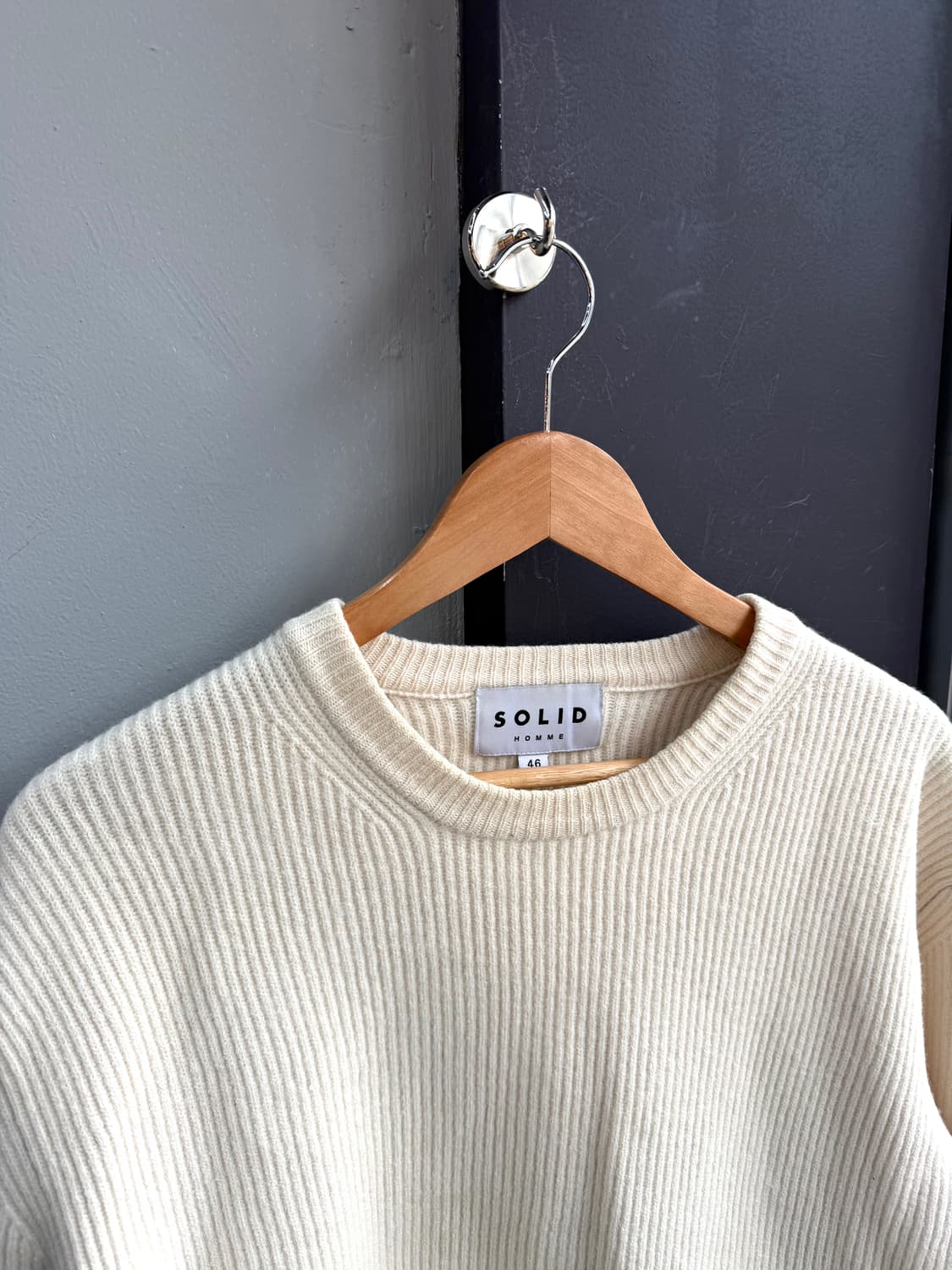 46/ 솔리드옴므 21FW 퓨어울 골지 니트 상품이미지3