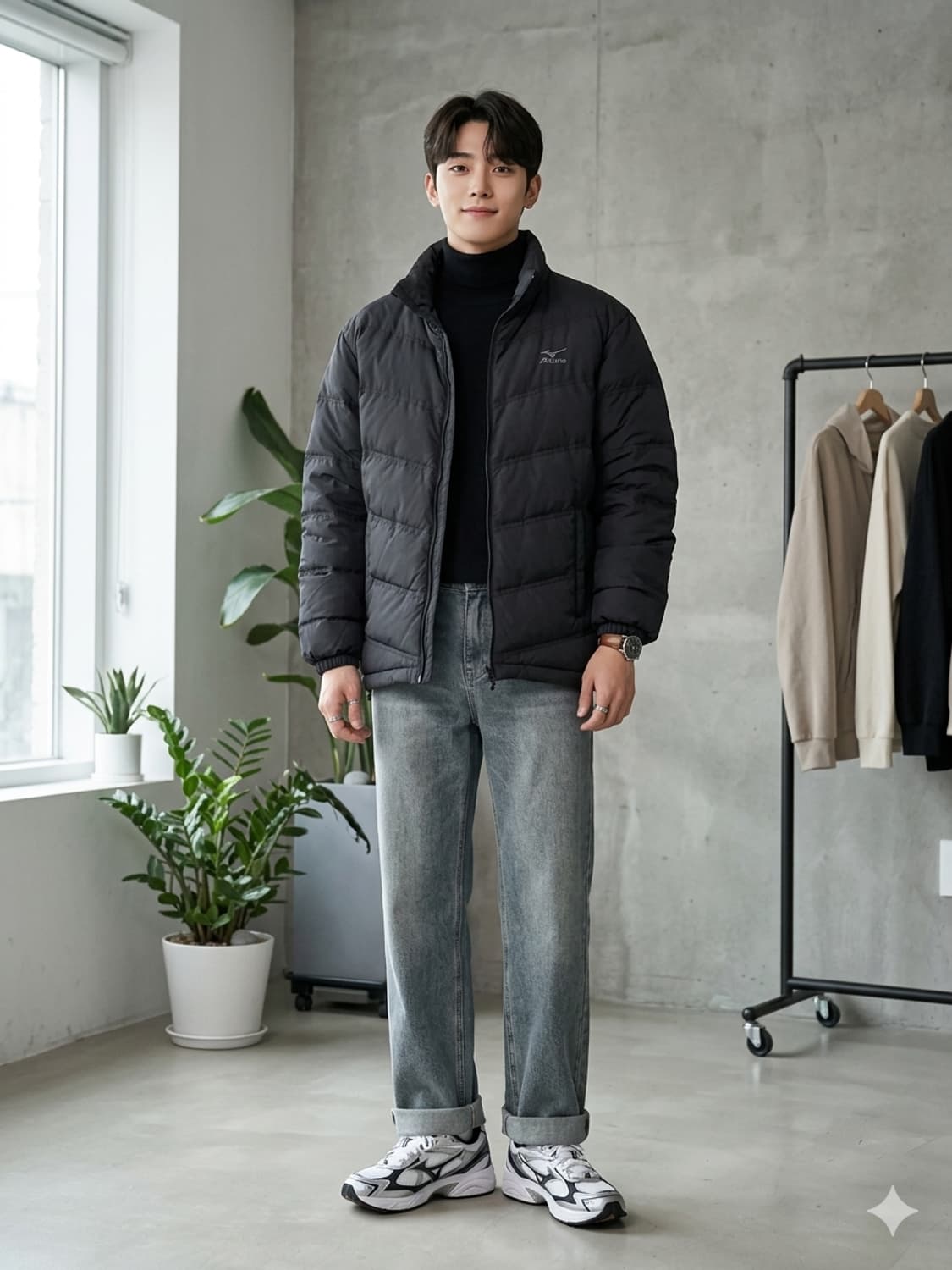 미즈노 블랙 덕다운 패딩 자켓 상품이미지1