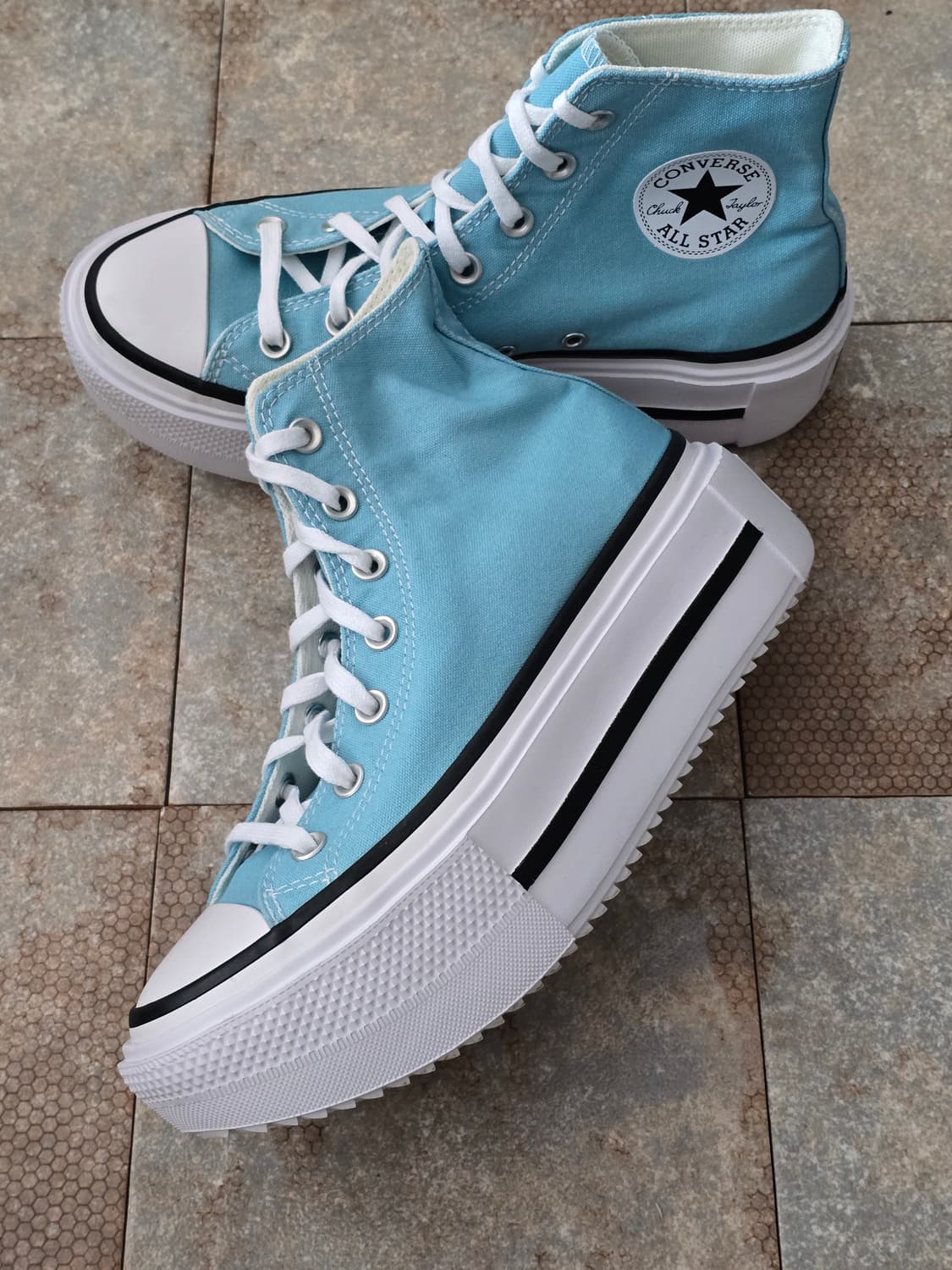 (250)컨버스 척테일러 올스타 더블 스택 데자 블루 하이 상품이미지3