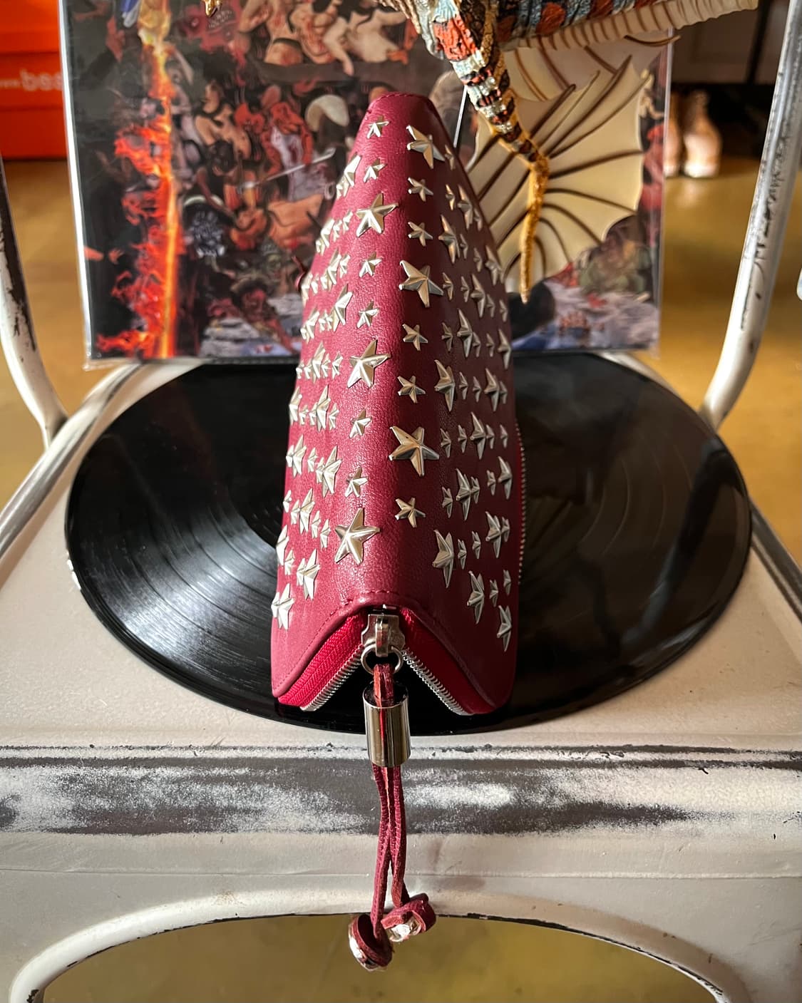 2010s JIMMY CHOO Star Studed Red Wallet 상품이미지4